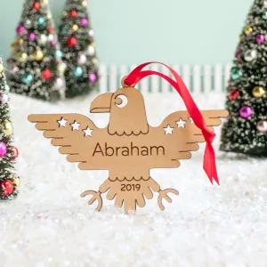 Eagle Wooden Christmas Ornament - Personalized