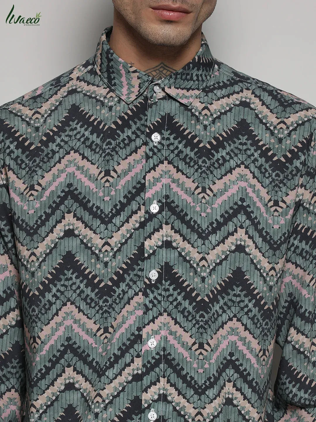 Ecoliva Abstract Zig Zag Shirt