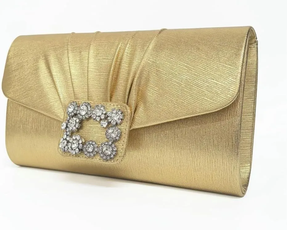 Evening Handbags Women 2025 Sparkly Pleated Clutch Purses Elegant Rhinestone Clutch Wedding Formal Cocktail Party