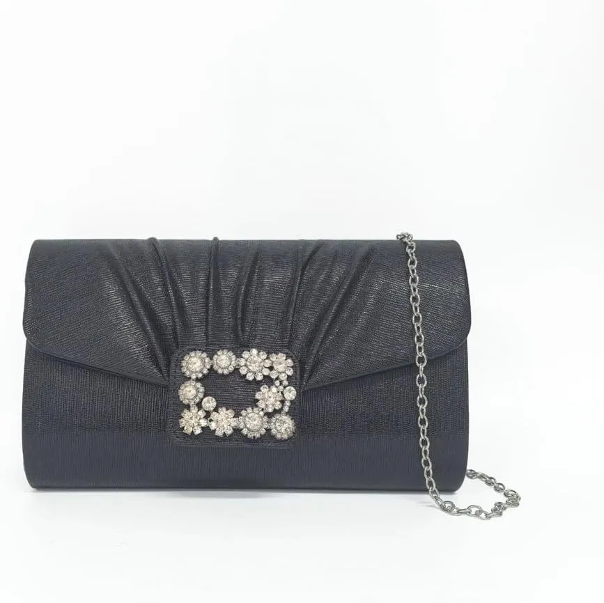 Evening Handbags Women 2025 Sparkly Pleated Clutch Purses Elegant Rhinestone Clutch Wedding Formal Cocktail Party