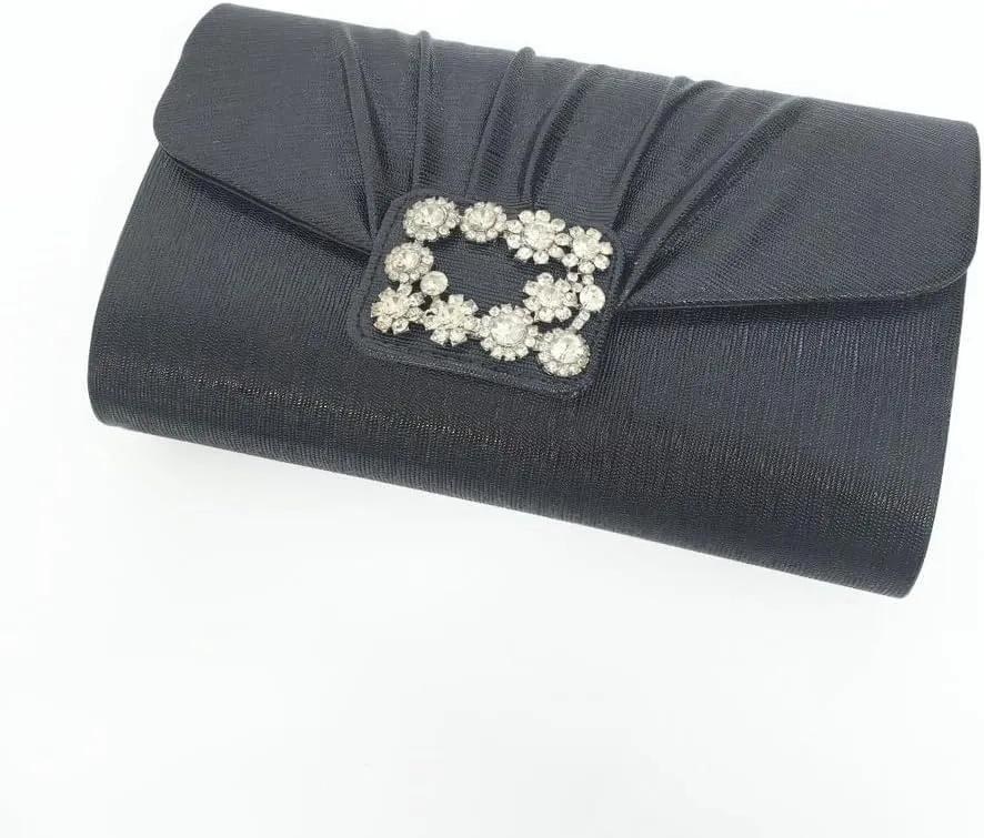 Evening Handbags Women 2025 Sparkly Pleated Clutch Purses Elegant Rhinestone Clutch Wedding Formal Cocktail Party