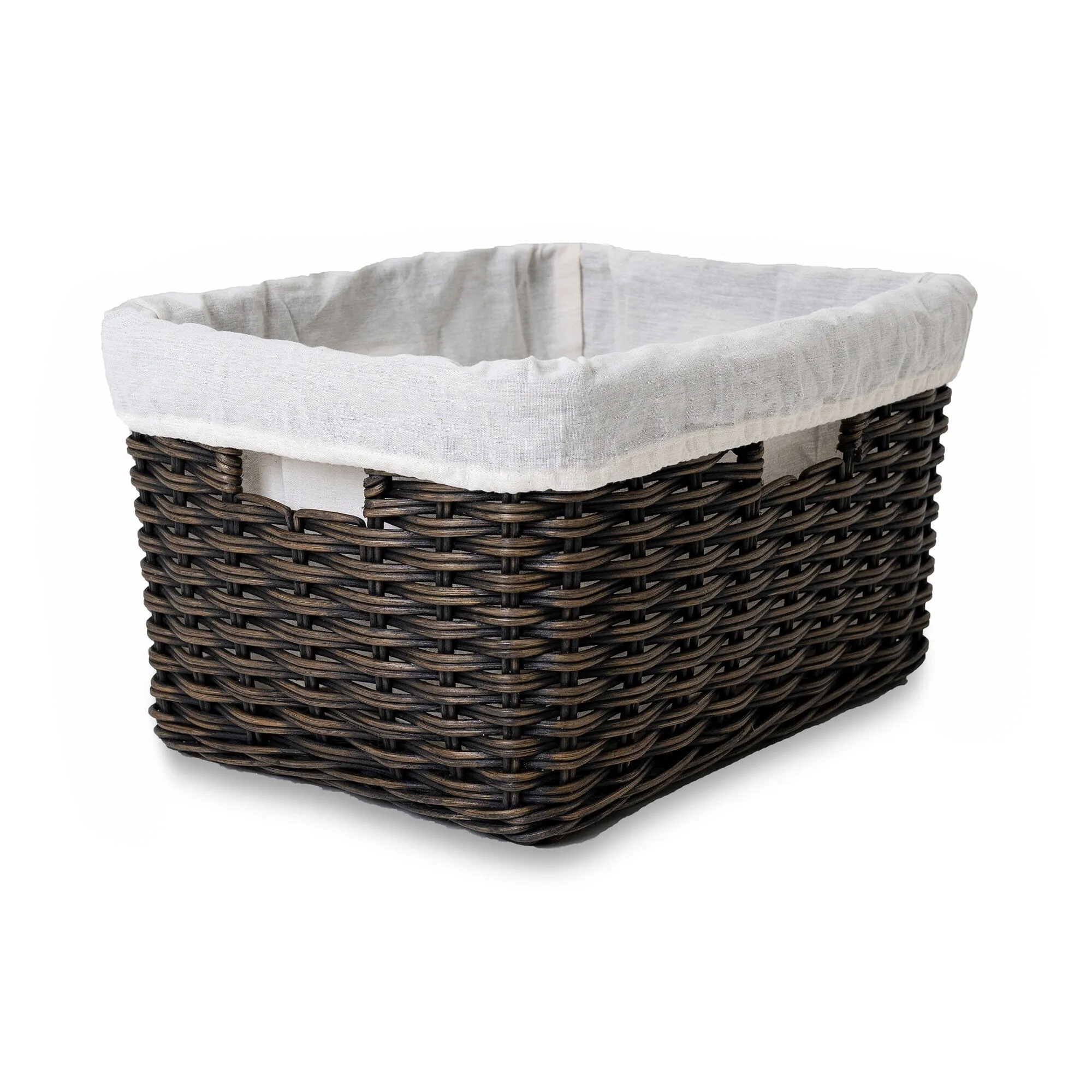 Fabric Basket Liner for Rectangular Deep Wicker Storage Basket