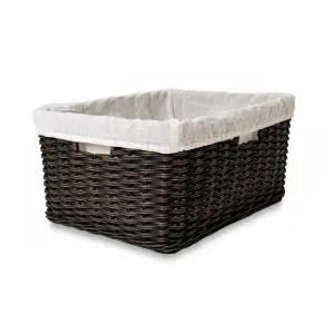 Fabric Basket Liner for Rectangular Deep Wicker Storage Basket