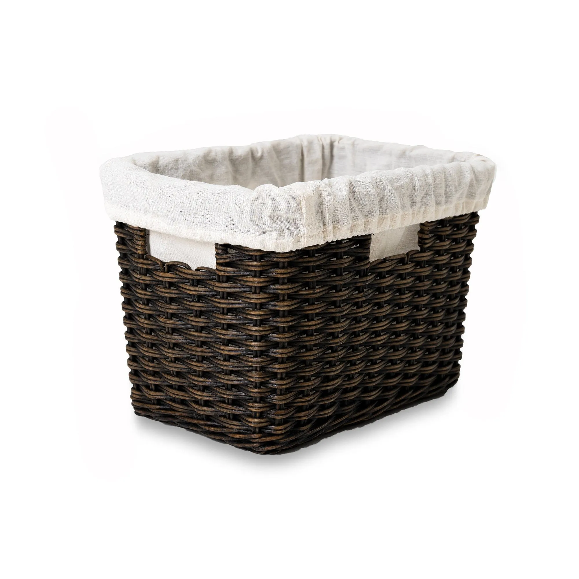 Fabric Basket Liner for Rectangular Deep Wicker Storage Basket