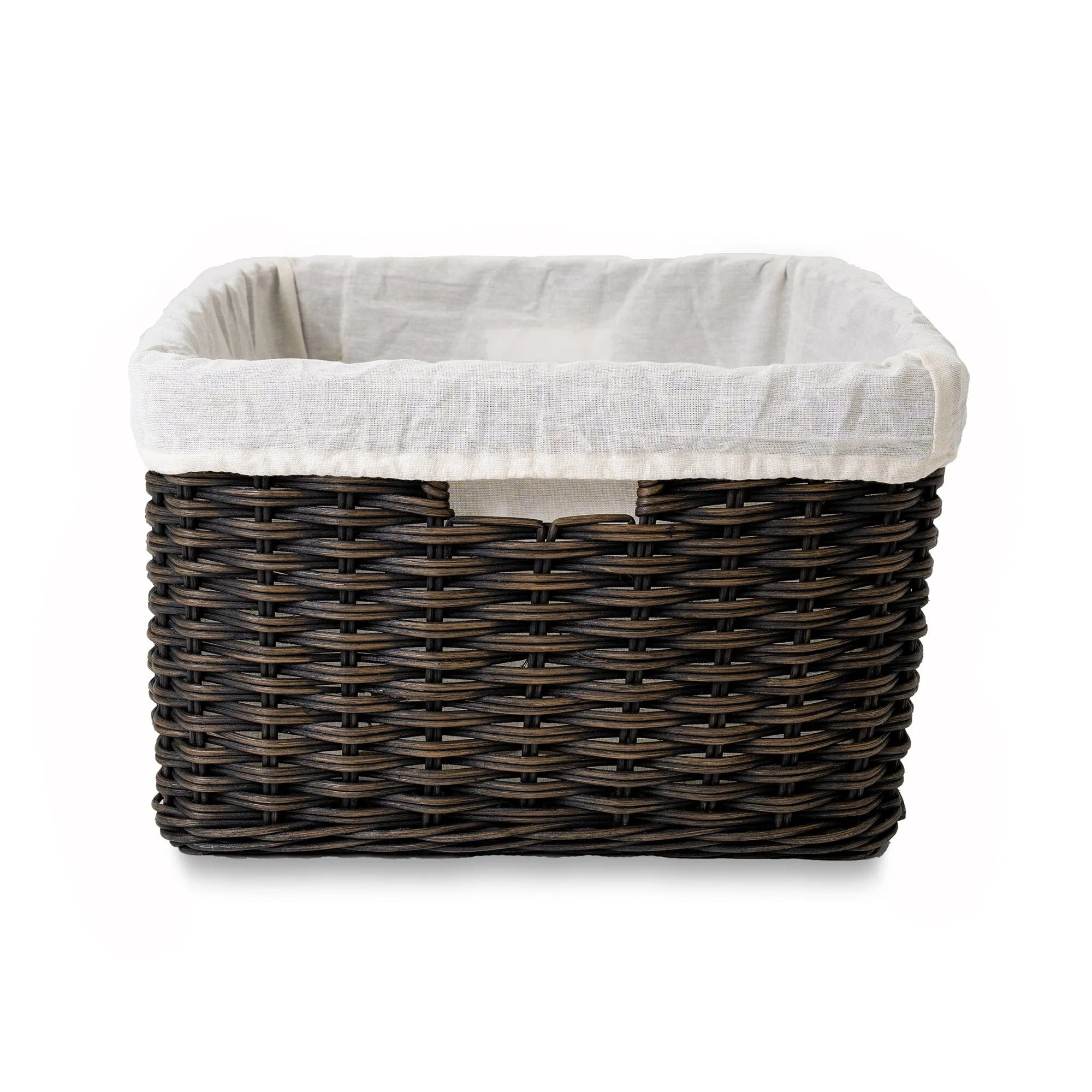 Fabric Basket Liner for Rectangular Deep Wicker Storage Basket