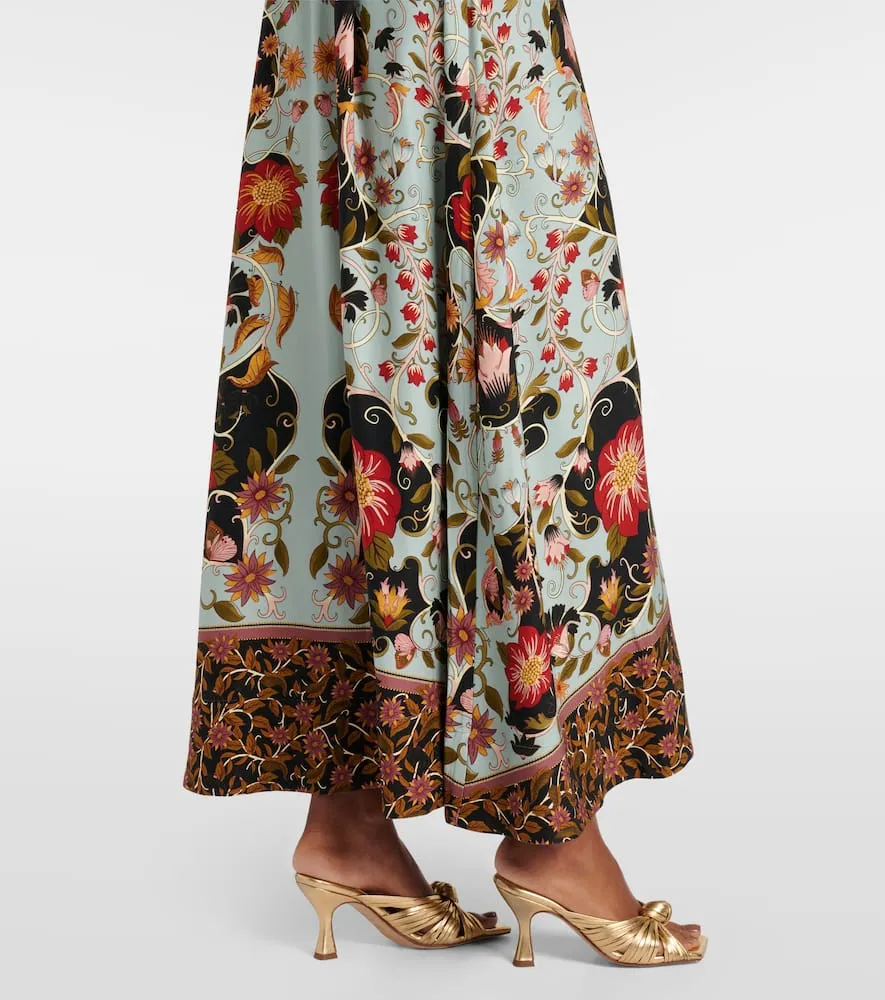 Farm Rio Blue Flowing Beauty floral maxi dress