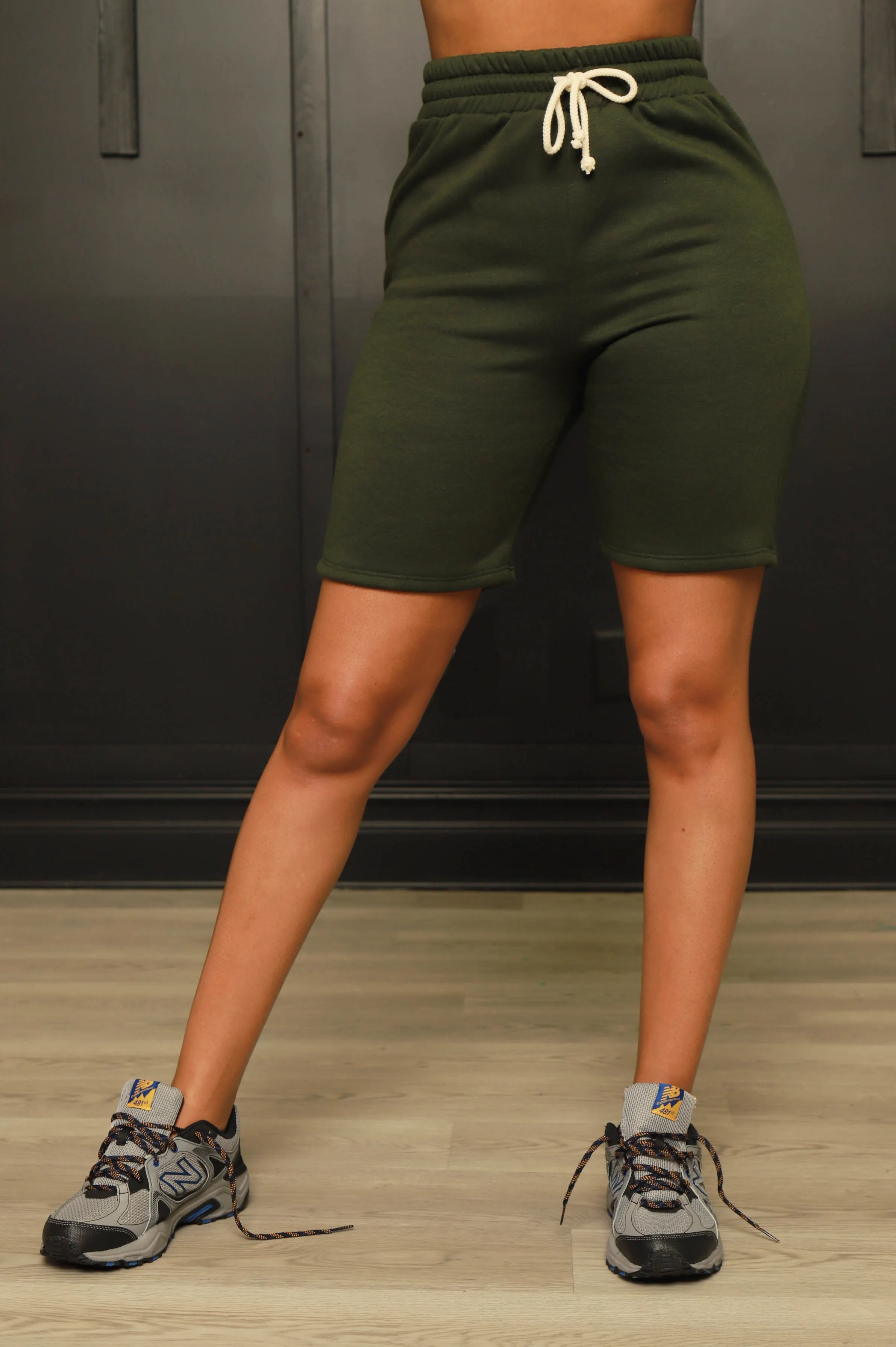 Feeling Sporty Boyfriend Fleece Shorts - Olive