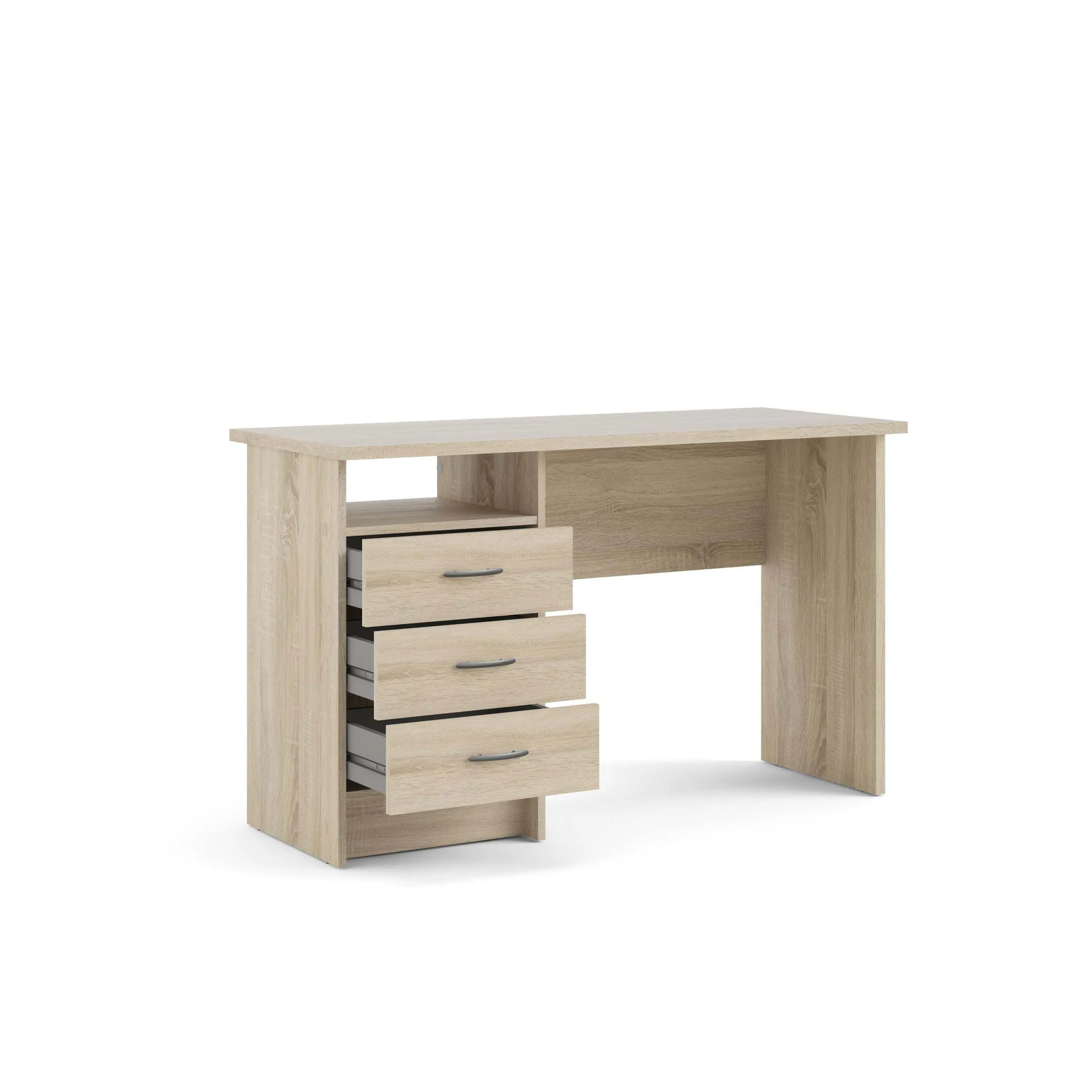 Function Plus Desk with 3 Drawers - Oak