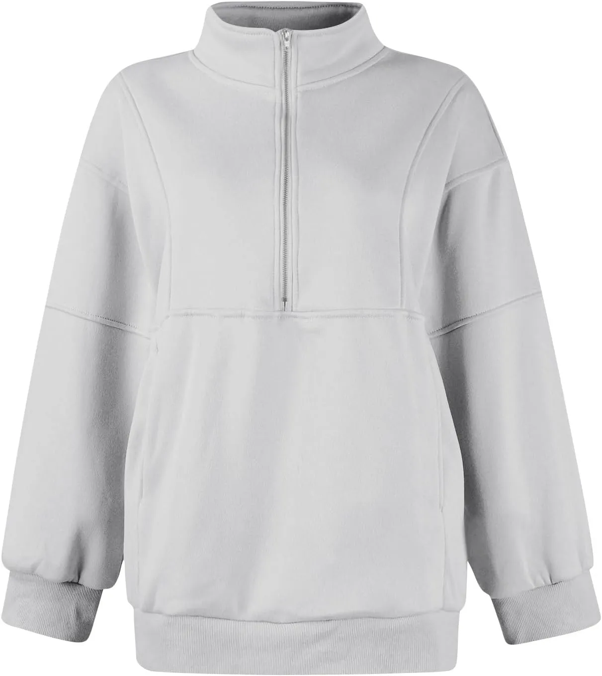 Funnel Neck Half Zip Sweatshirt Women Oversized Thumb Hole Fleece Pullover Lightweight Y2k Zip Up Comfy Hoodie