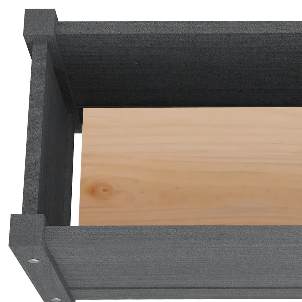 Garden Planter Grey 60x31x31 cm Solid Pinewood