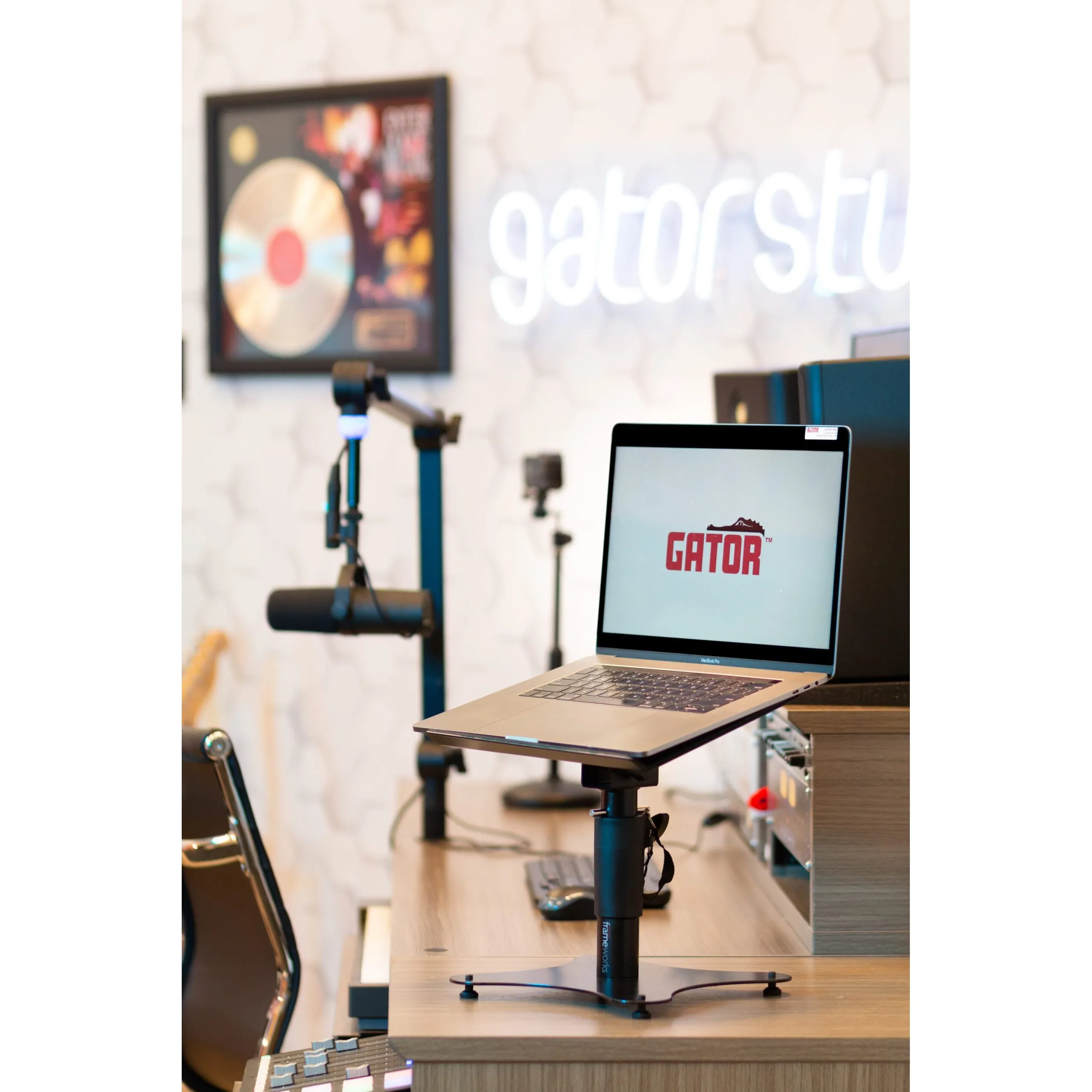 Gator GFWLAPTOP2000 Universal Laptop Desktop Stand with Adjustable Height & Weighted Base