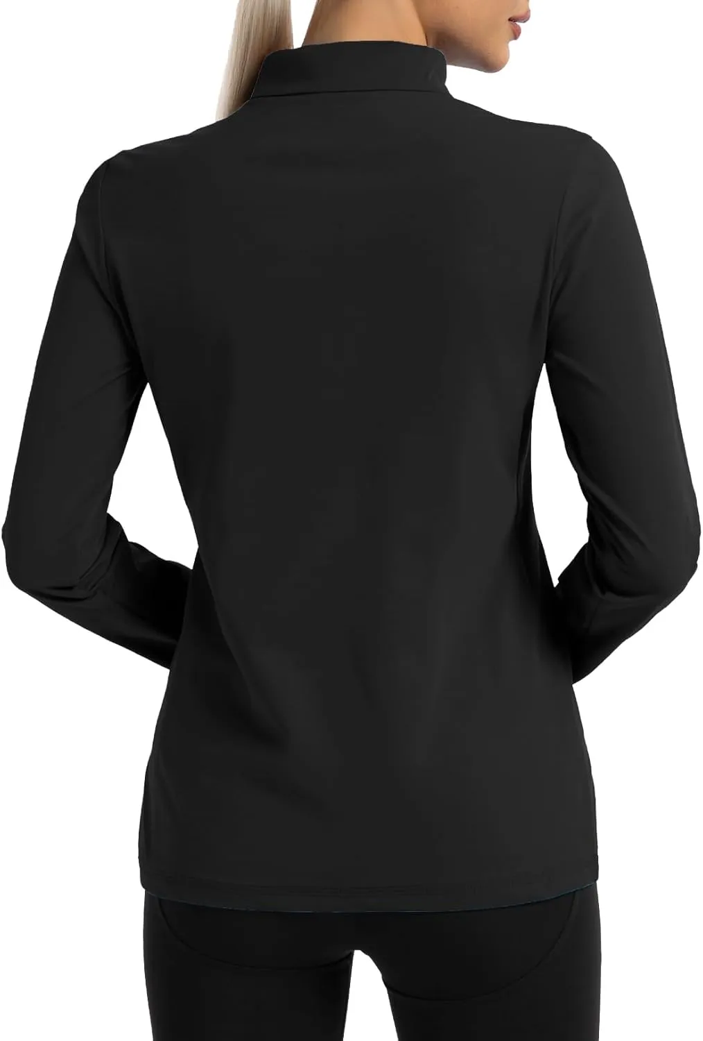 GEMYSE Women's 1/4 Zip Pullover Shirts Long Sleeve Workout Tops Quick Dry Casual Rash Guard Shirts
