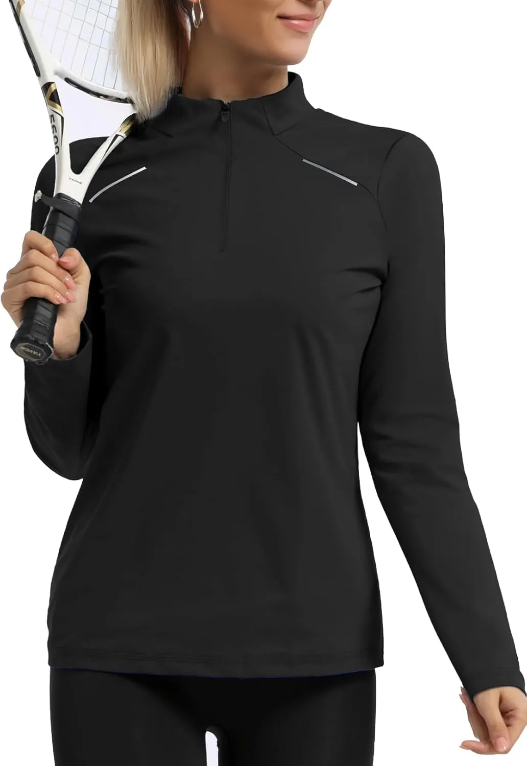 GEMYSE Women's 1/4 Zip Pullover Shirts Long Sleeve Workout Tops Quick Dry Casual Rash Guard Shirts