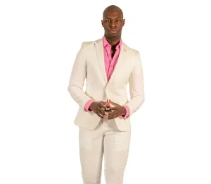 Giovanni Testi 2 button stretch White Travel Suit GTRVL2N-5509 WHITE-WHITE