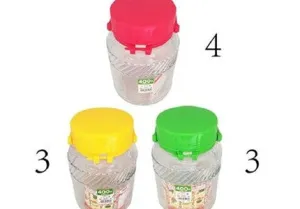 Glass container, 3 assort, d5.9 x h9.84 in
