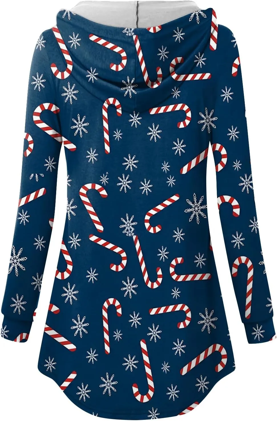 GOFULY Christmas Hoodie Womens Winter Oversized Button Shirt Drawstring Xmas Print Trendy Fall Tunic Tops Christmas Clothes