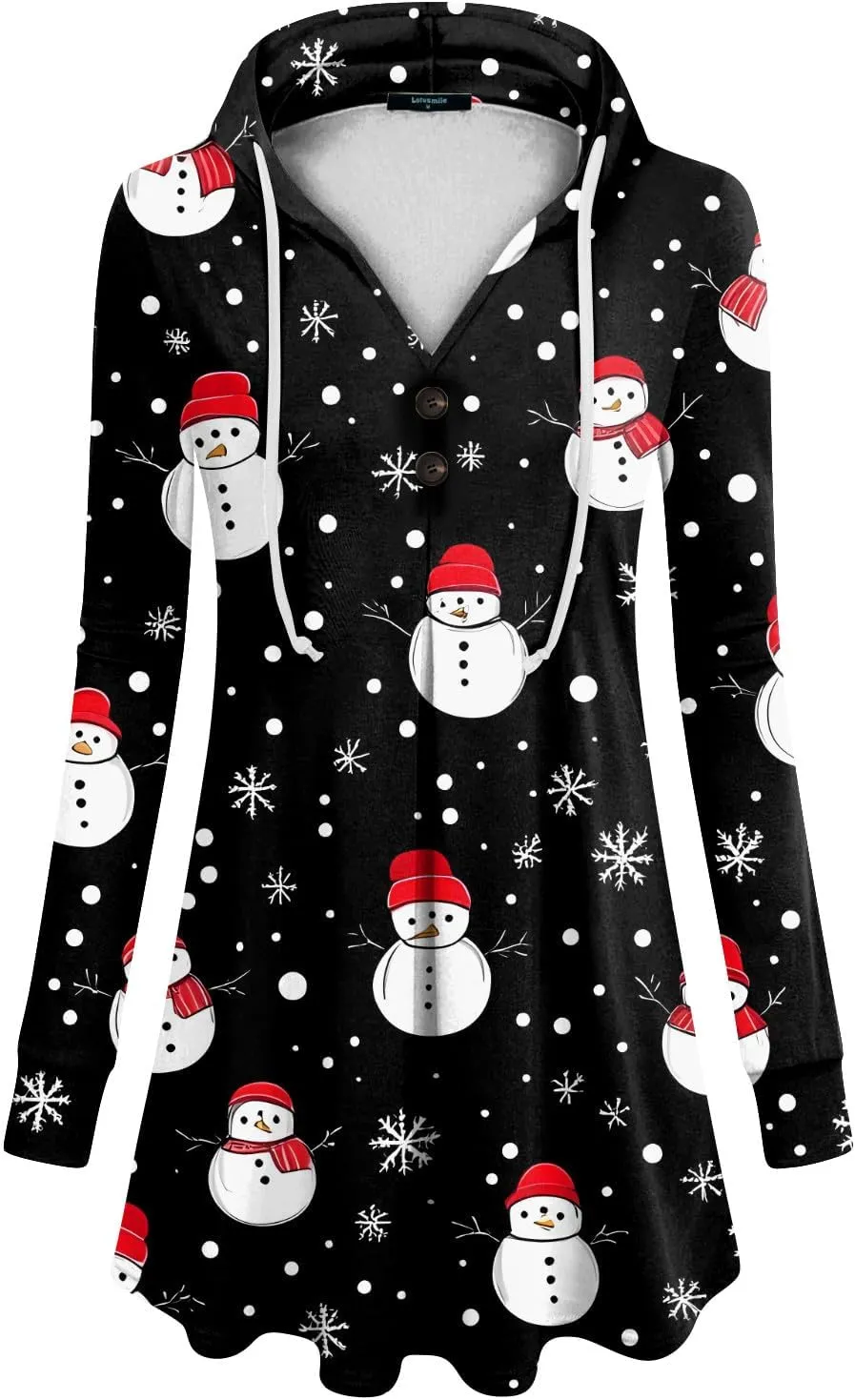 GOFULY Christmas Hoodie Womens Winter Oversized Button Shirt Drawstring Xmas Print Trendy Fall Tunic Tops Christmas Clothes