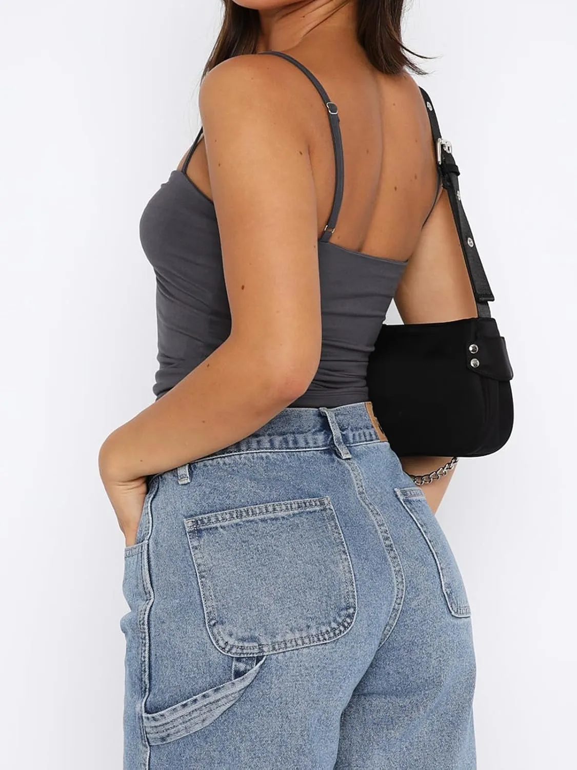Going Out Tops for Women - Sexy Crop Tank Top Backless Camisole Tops Double Lined Spaghetti Strap Trendy