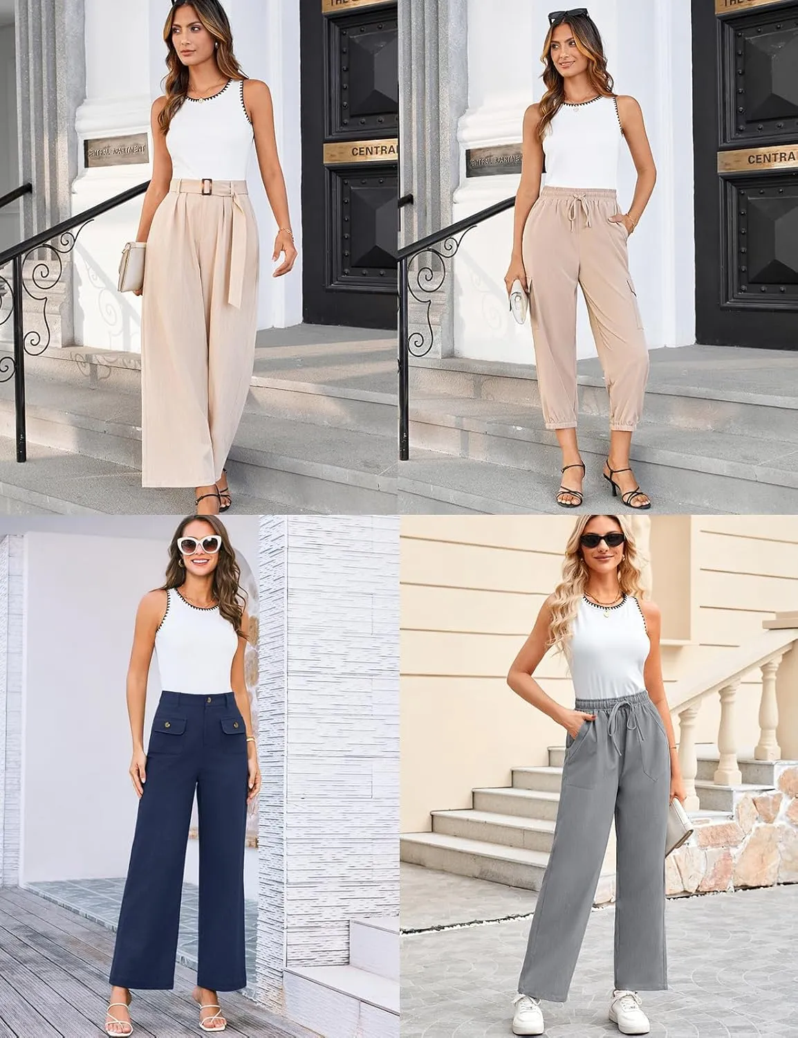 GRACE KARIN Tank Tops for Women Ribbed Crewneck Tank Summer Casual Basic Slim Fitted Shirt Contrast Color Blouses