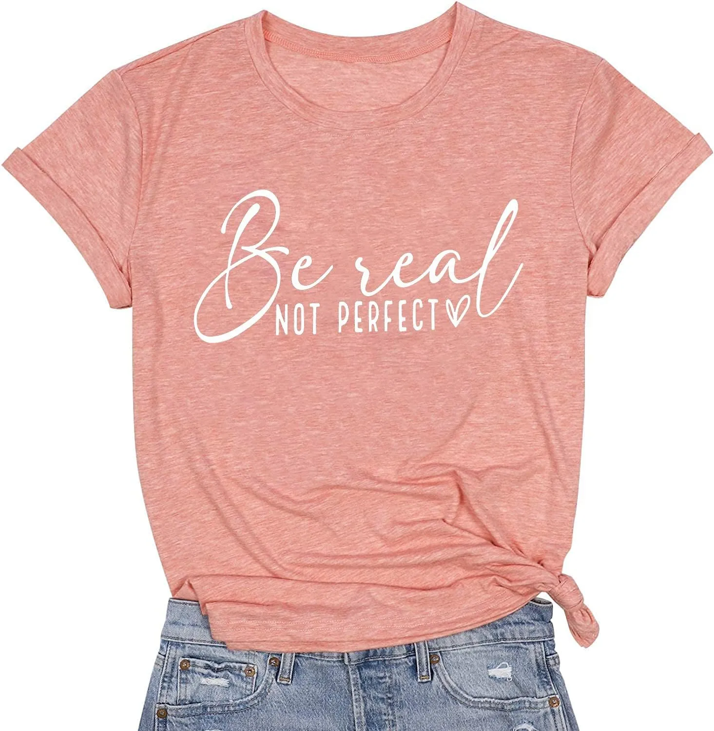 Graphic Tees for Women Be A Nice Human Letter Print Shirts Cute Love Heart Graphic Funny Summer Casual Short Sleeve Tops