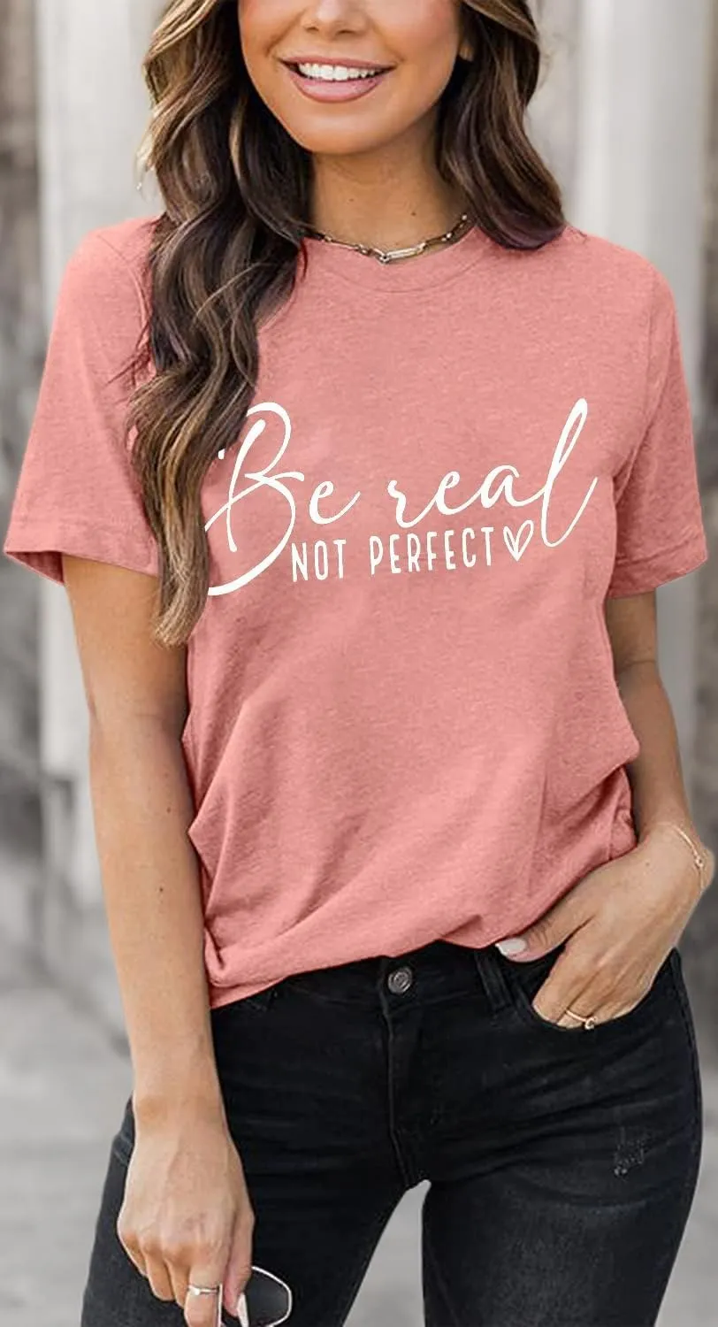 Graphic Tees for Women Be A Nice Human Letter Print Shirts Cute Love Heart Graphic Funny Summer Casual Short Sleeve Tops