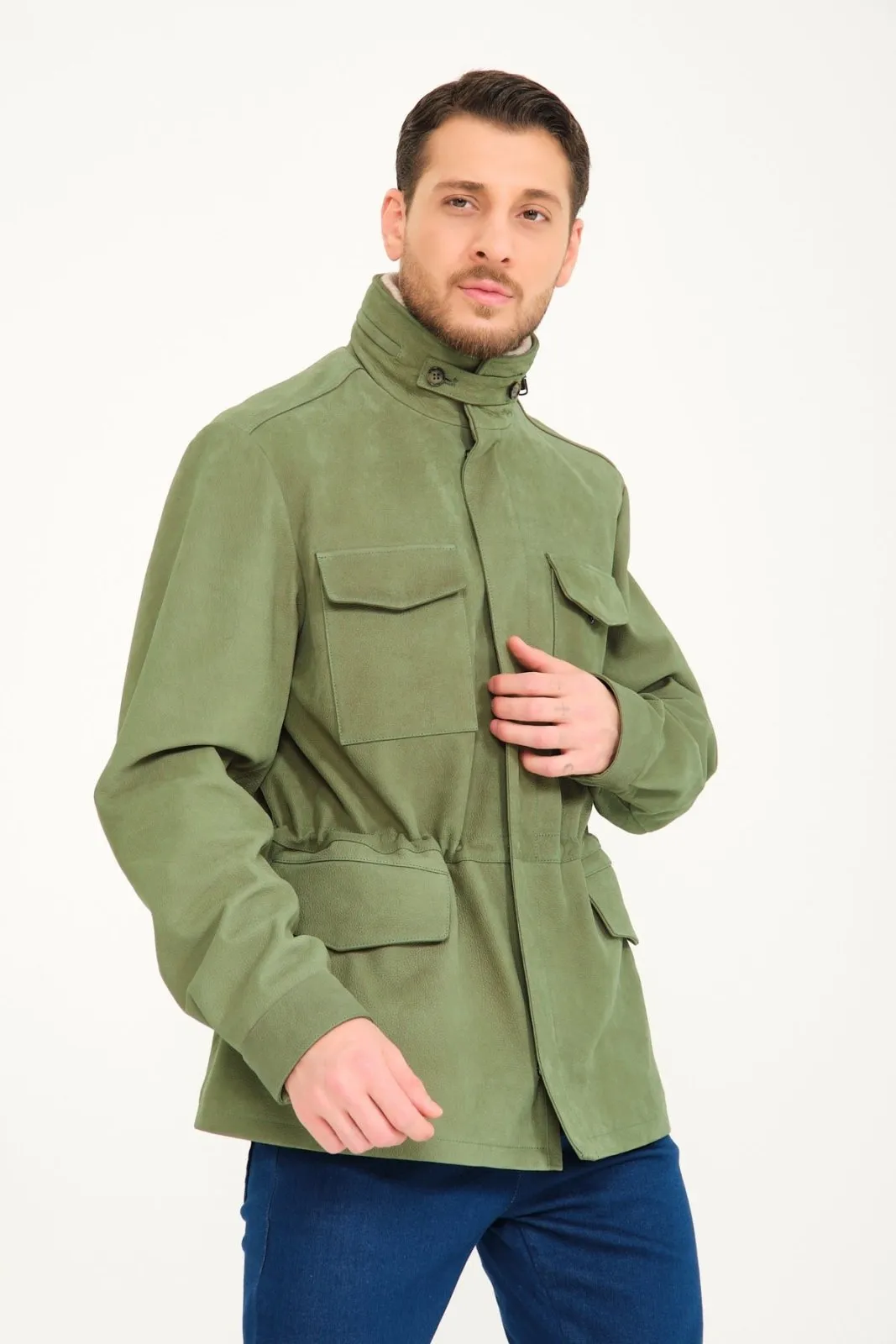 Green Suede Leather Jacket