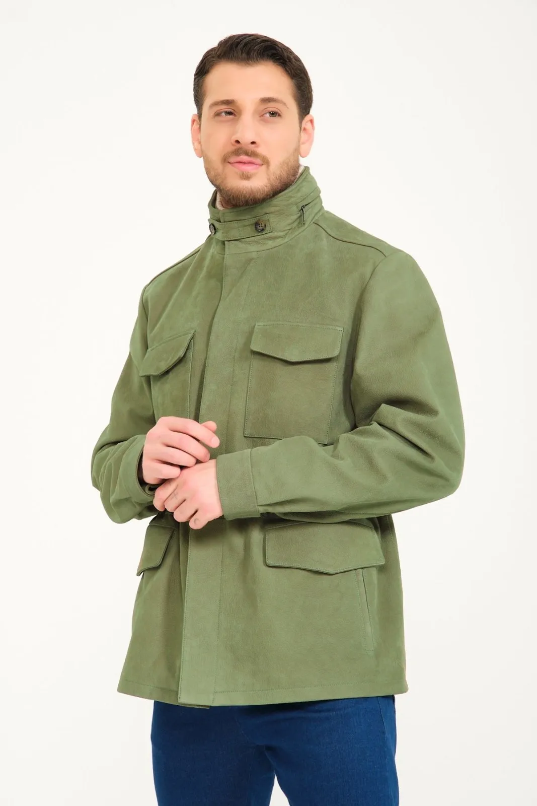 Green Suede Leather Jacket