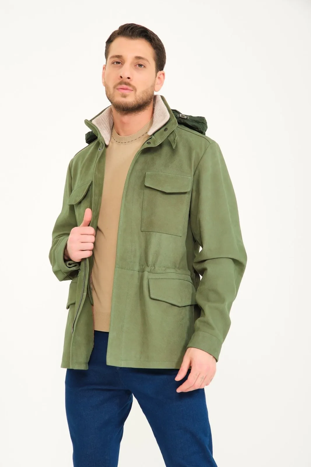 Green Suede Leather Jacket
