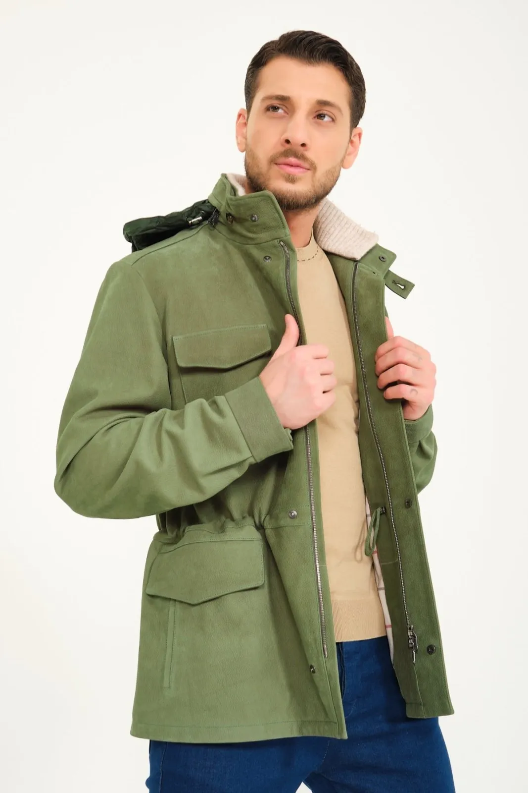 Green Suede Leather Jacket