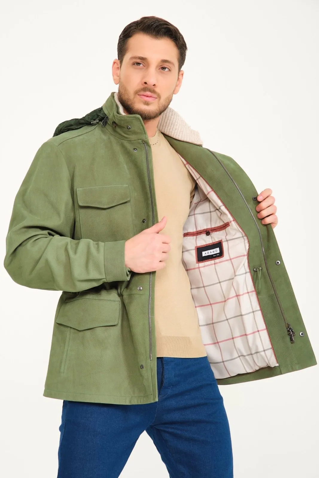 Green Suede Leather Jacket