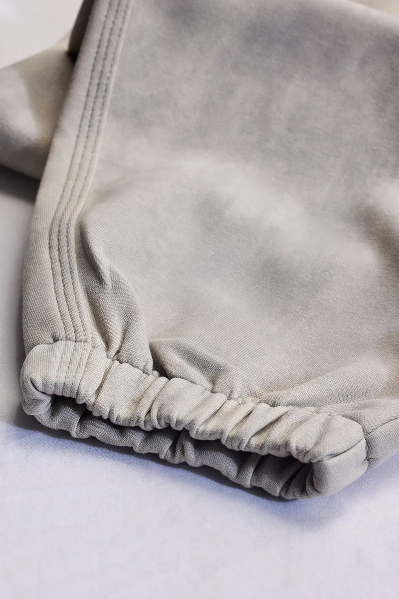 Grey Mid Rise Relaxed Fit Joggers