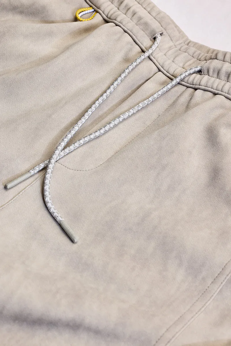 Grey Mid Rise Relaxed Fit Joggers