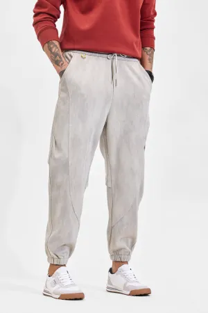 Grey Mid Rise Relaxed Fit Joggers