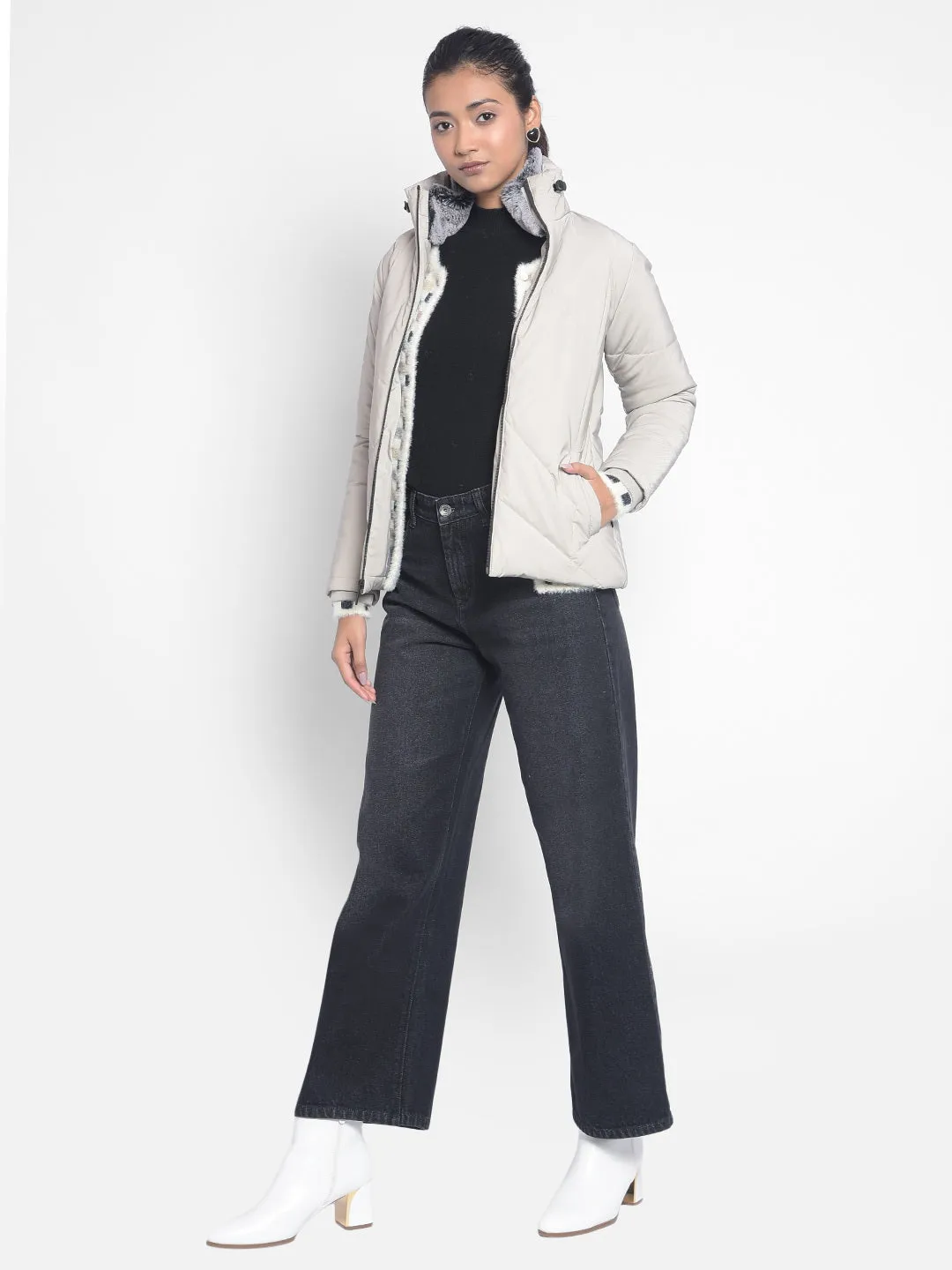 Grey Puffer Jackets