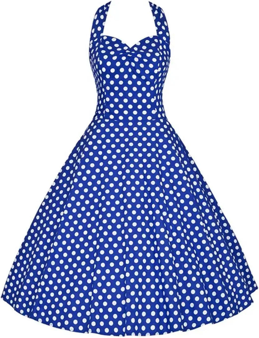 Halter Party Dress Retro Floral Print 50s 60s Pin Up Rockabilly Dress Cotton Plus Size Women Clothing