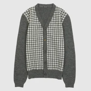 Hansen Knit Hounds Tooth Wool Cardigan