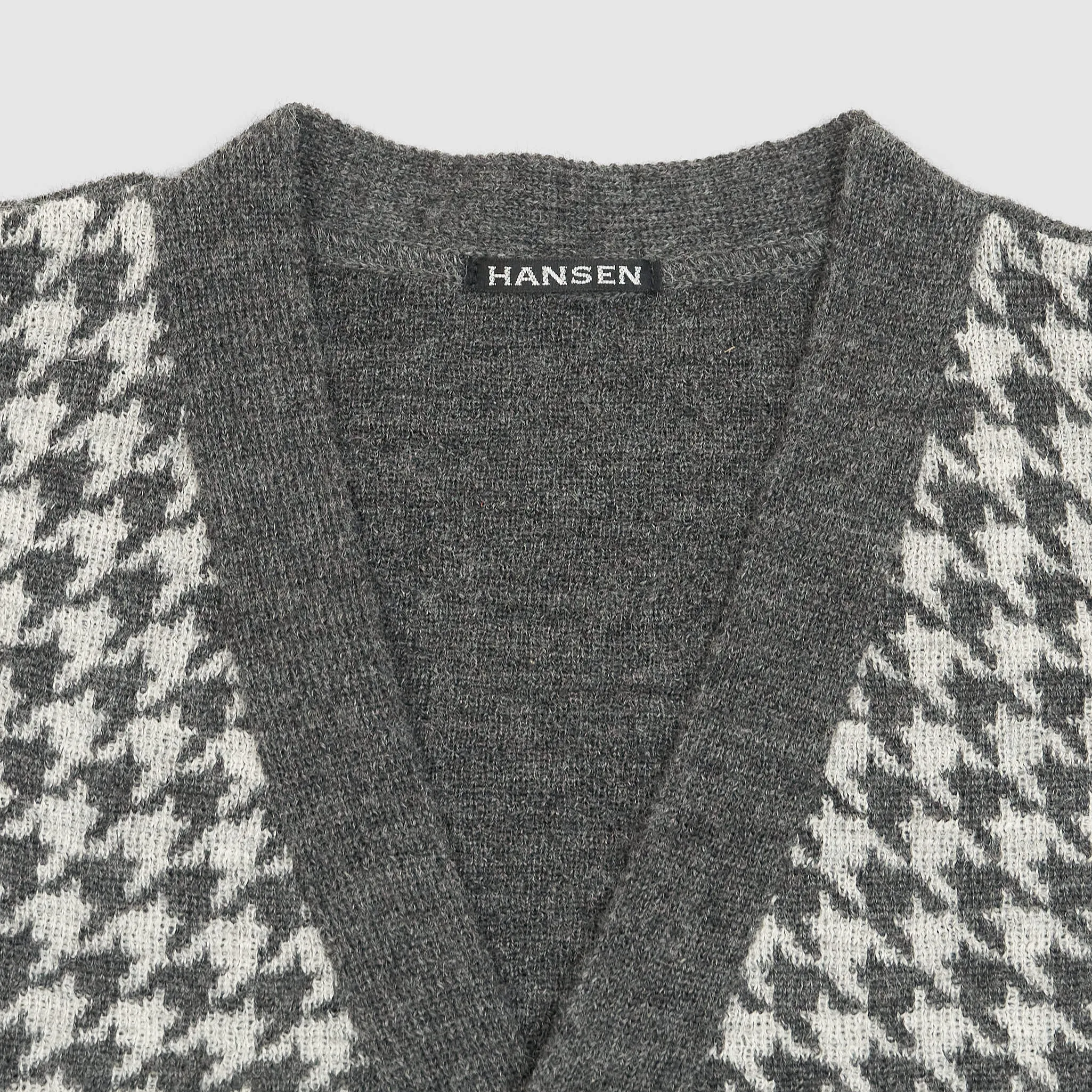 Hansen Knit Hounds Tooth Wool Cardigan