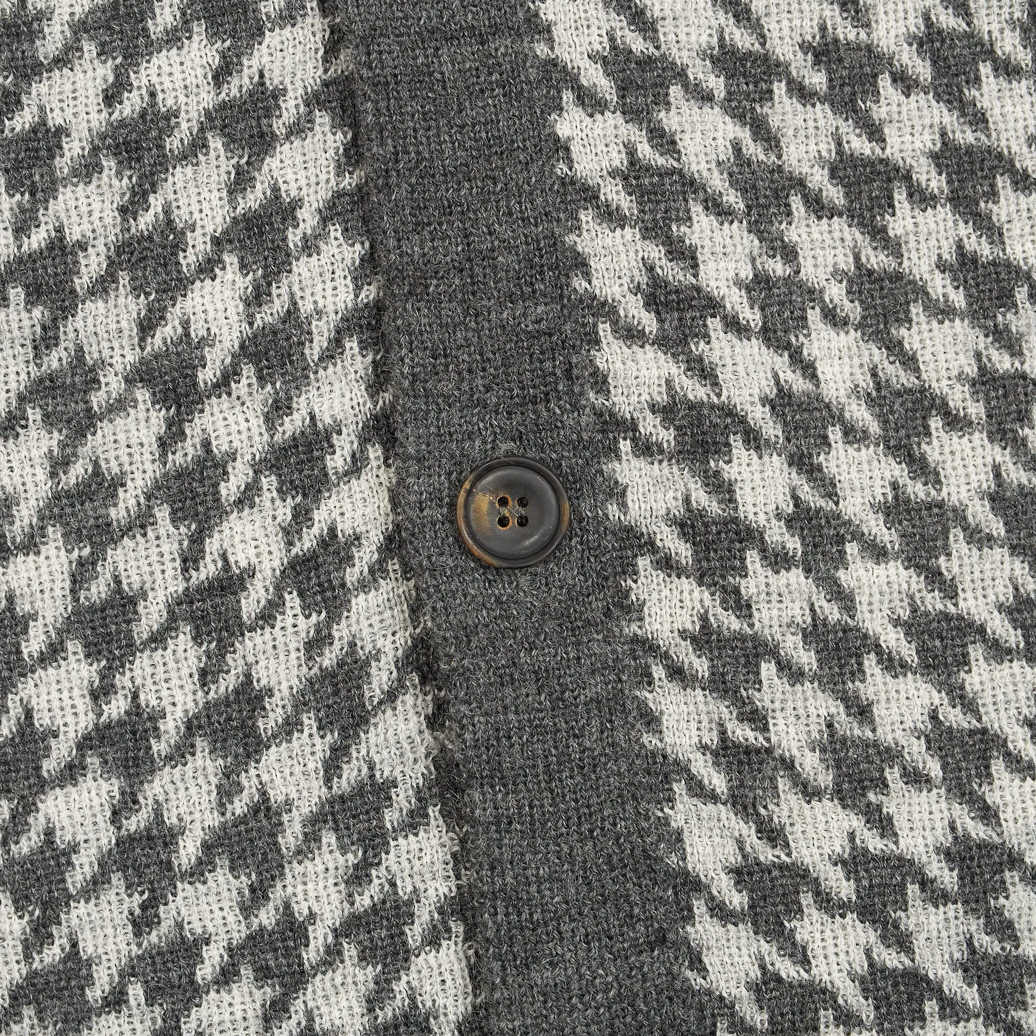Hansen Knit Hounds Tooth Wool Cardigan