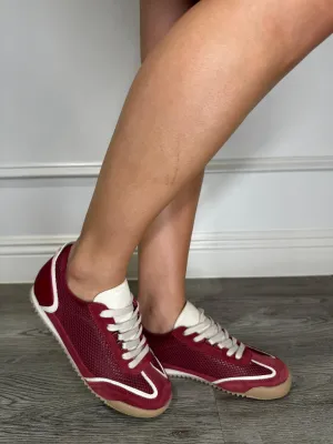Harper - Breathable Red Mesh Sneakers