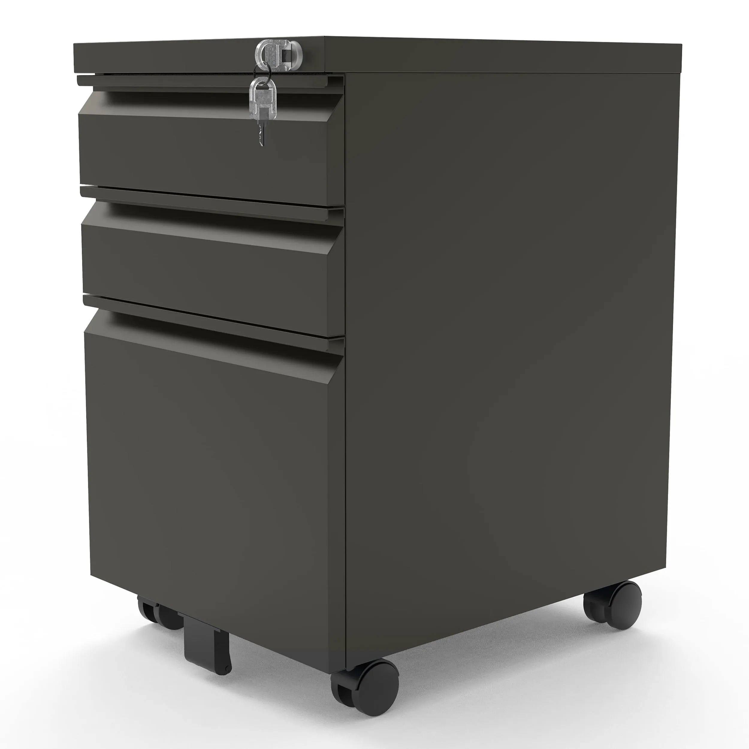 Harvey Rustic Oak Computer Desk & Gunmetal File Pedestal Office Set