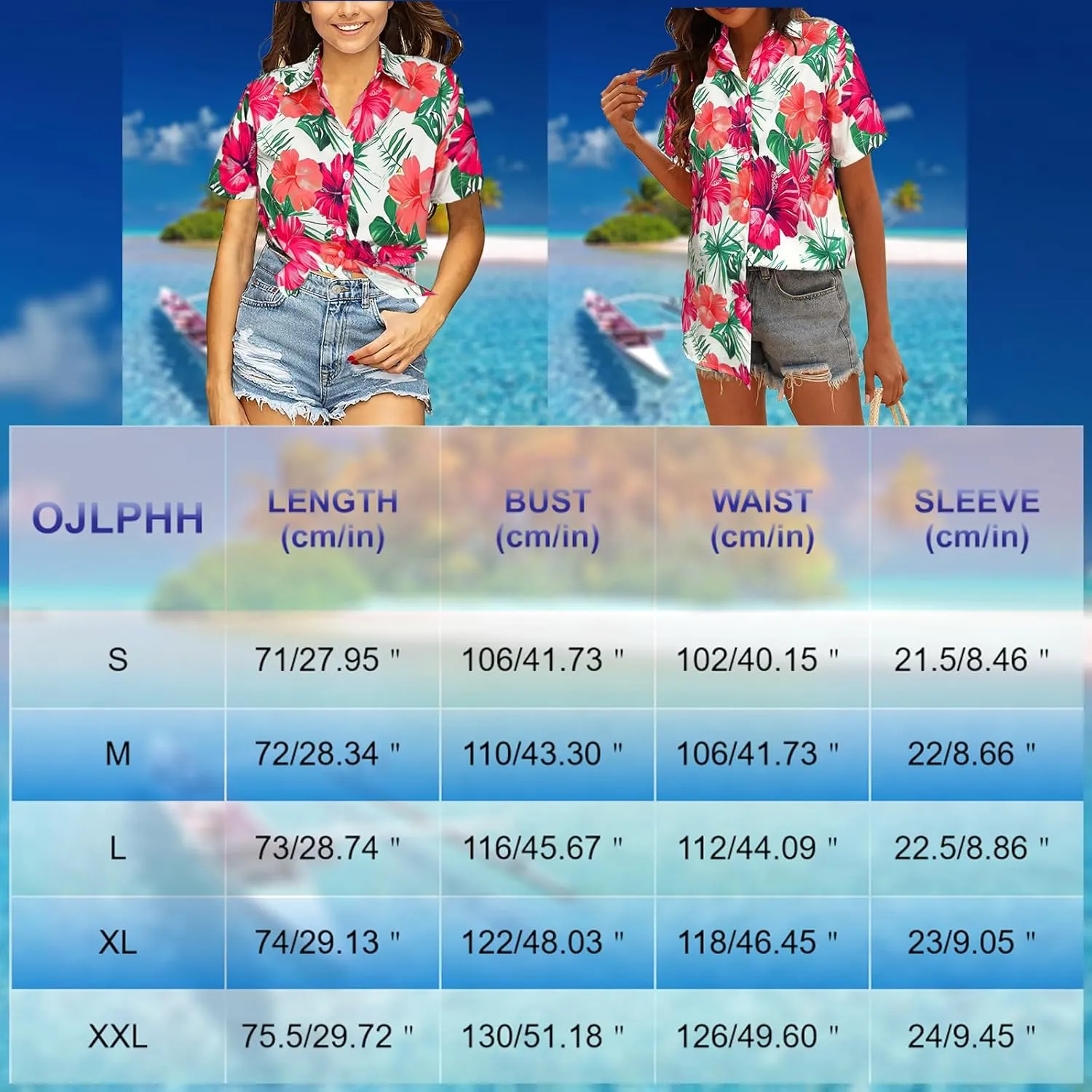 Hawaiian Shirts Women Hawaii Tshirt Cool Floral Tropic Print Graphic Tees Tops Button Up Summer Vacation Shirt