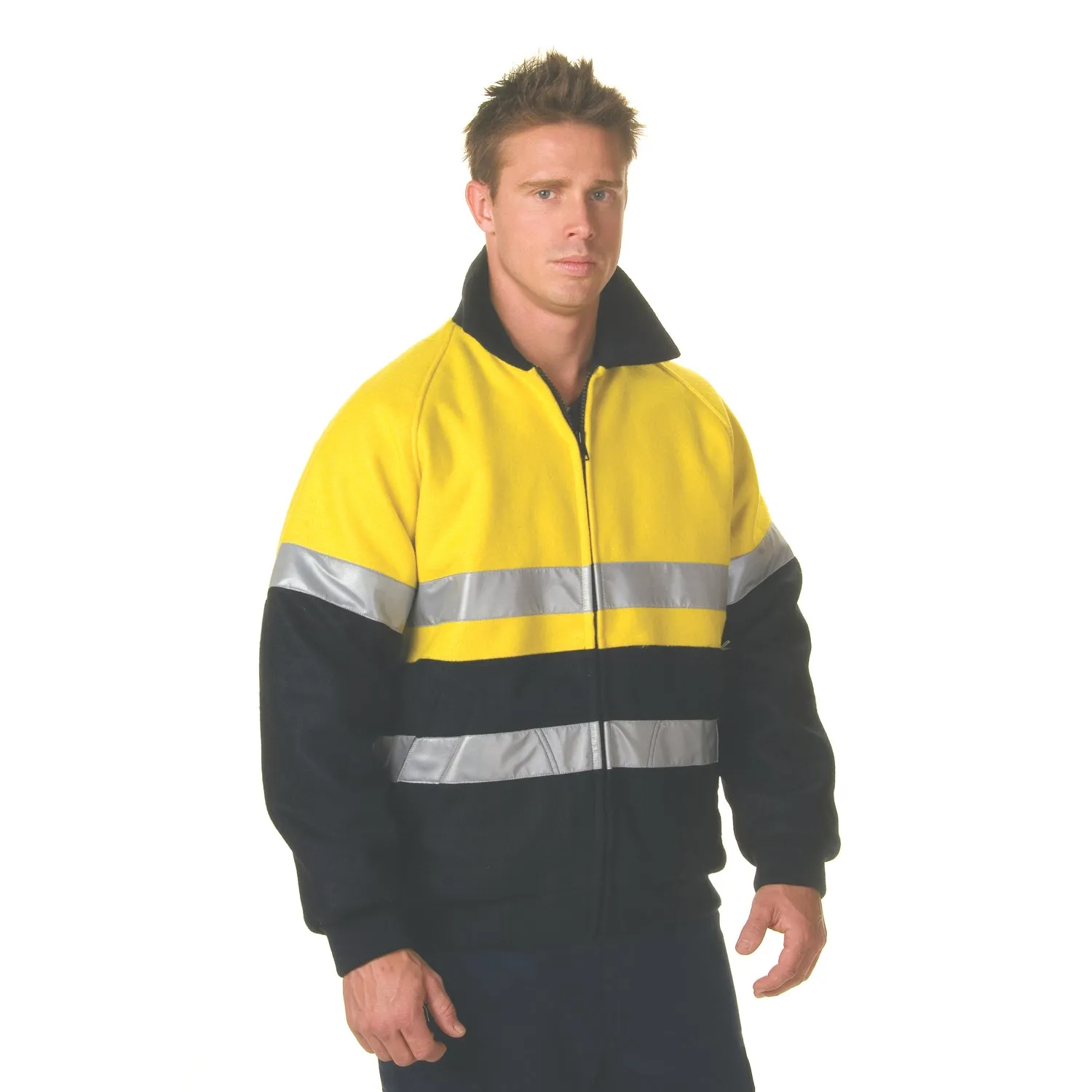 HiVis Two Tone Bluey Bomber Jacket with CSR R/Tape - 3859