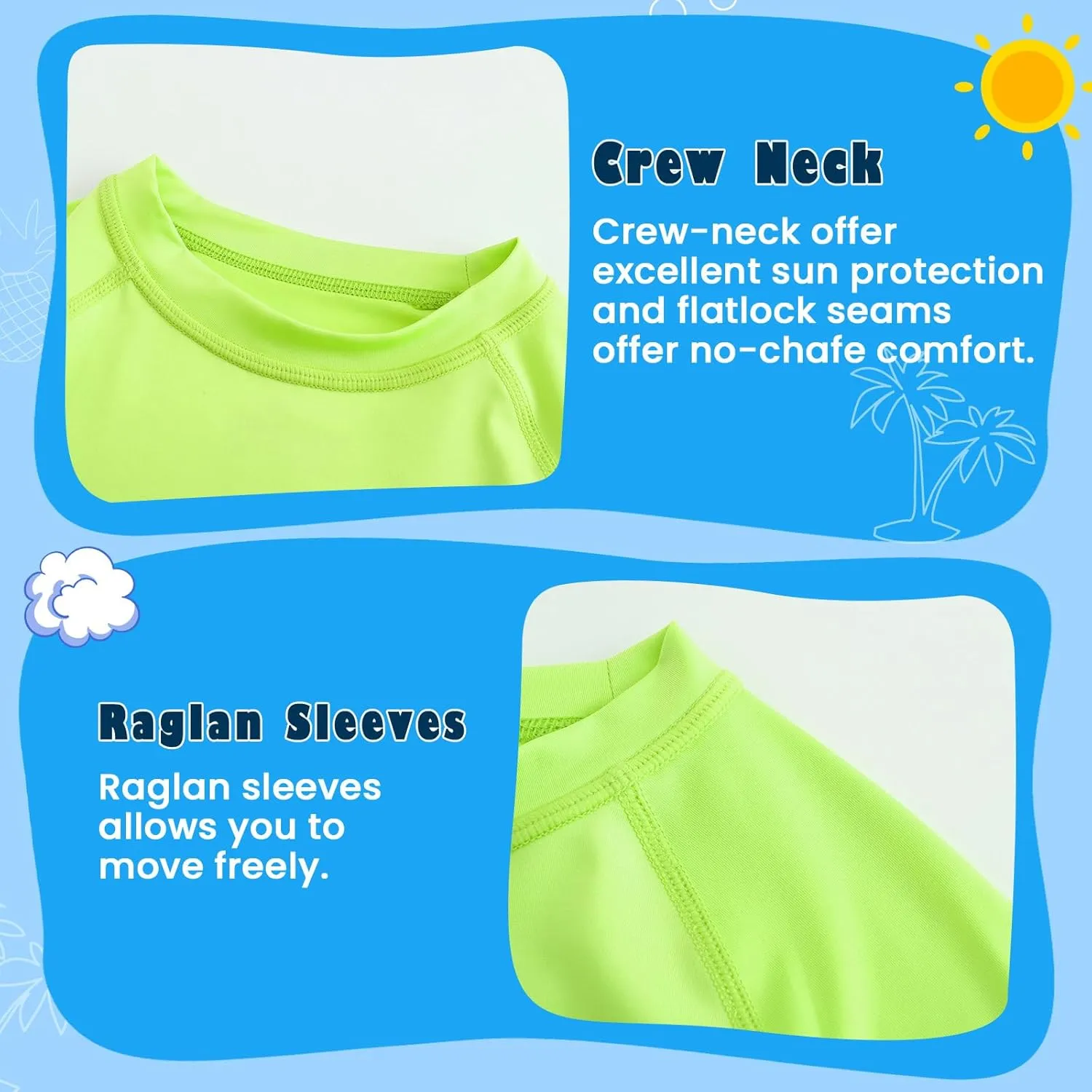 HODOSPORTS Boys UPF 50  Rash Guard Swim Shirts Long Sleeve Quick Dry UV Protection Sun T-Shirts