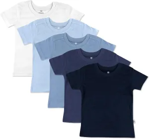 HonestBaby unisex-baby 5-pack Short Sleeve T-shirts 100% Organic Cotton