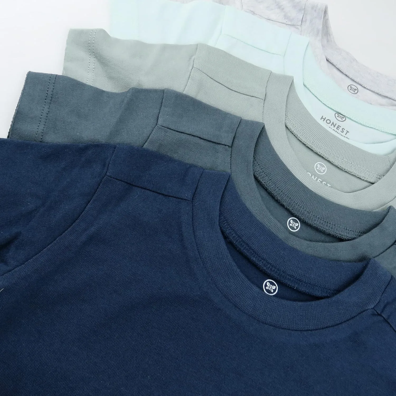 HonestBaby unisex-baby 5-pack Short Sleeve T-shirts 100% Organic Cotton
