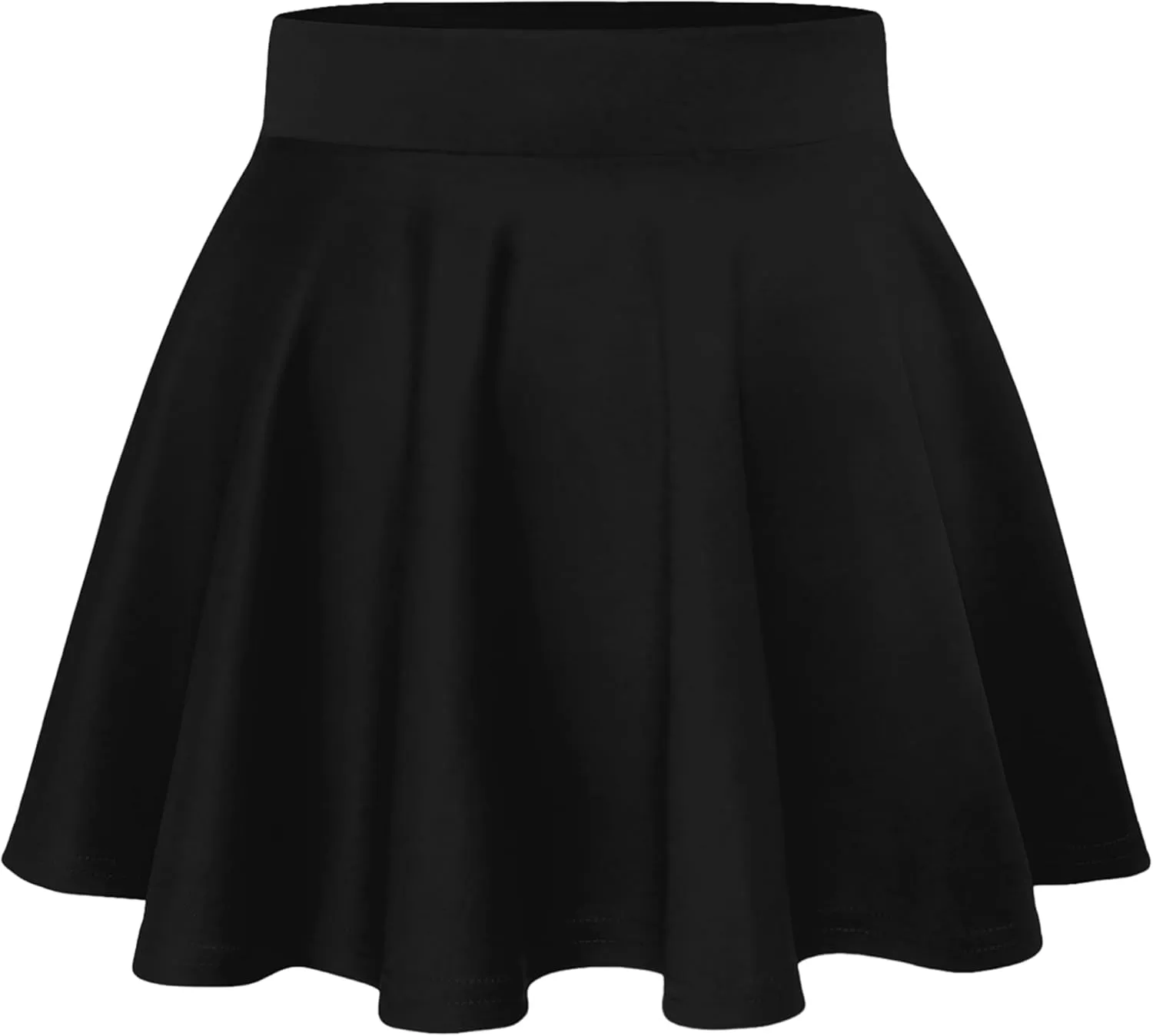 Hybrid & Company Womens Stretch Super Short Flared Casual Nylon Ponte Mini Skate Skirt