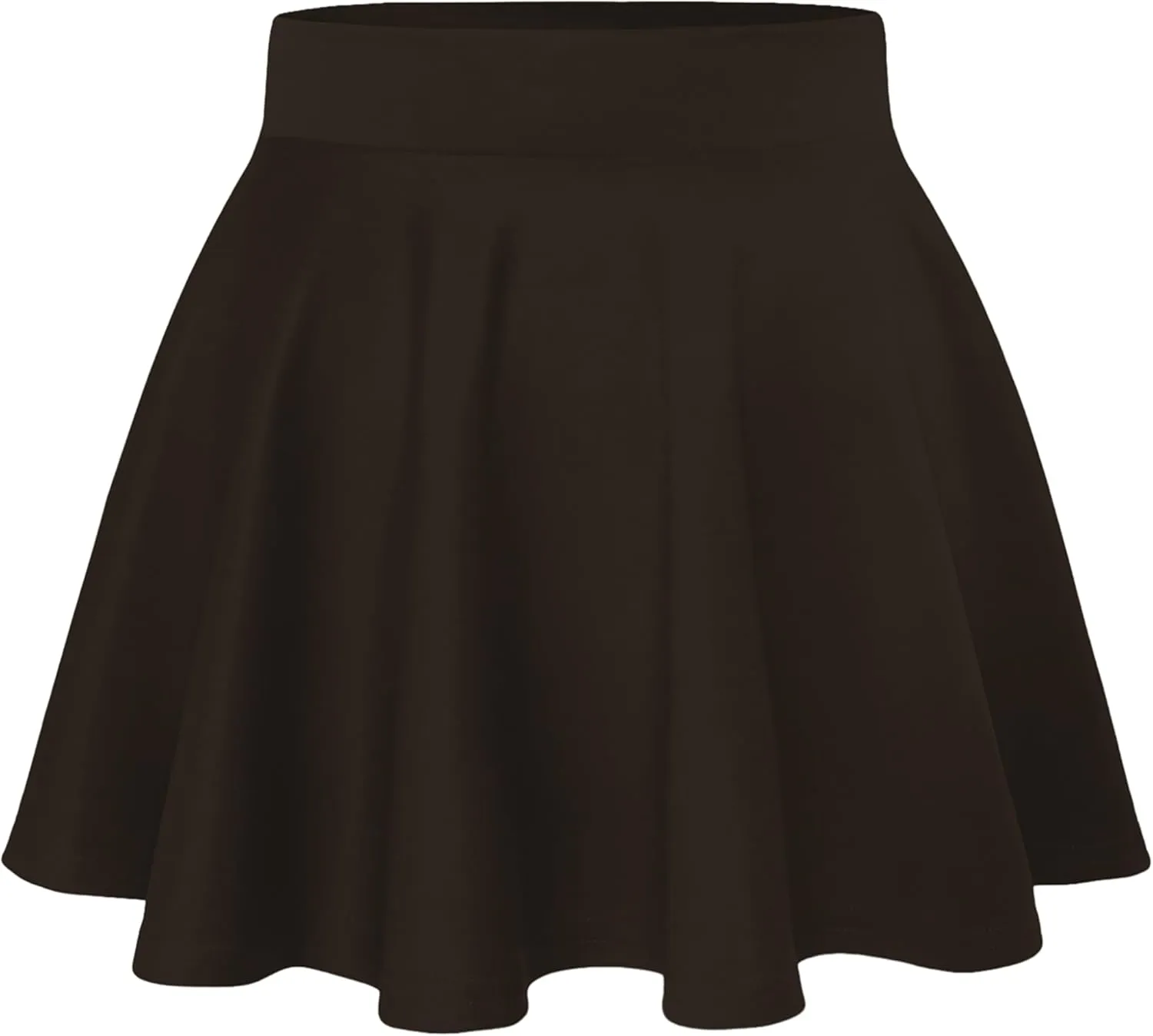 Hybrid & Company Womens Stretch Super Short Flared Casual Nylon Ponte Mini Skate Skirt
