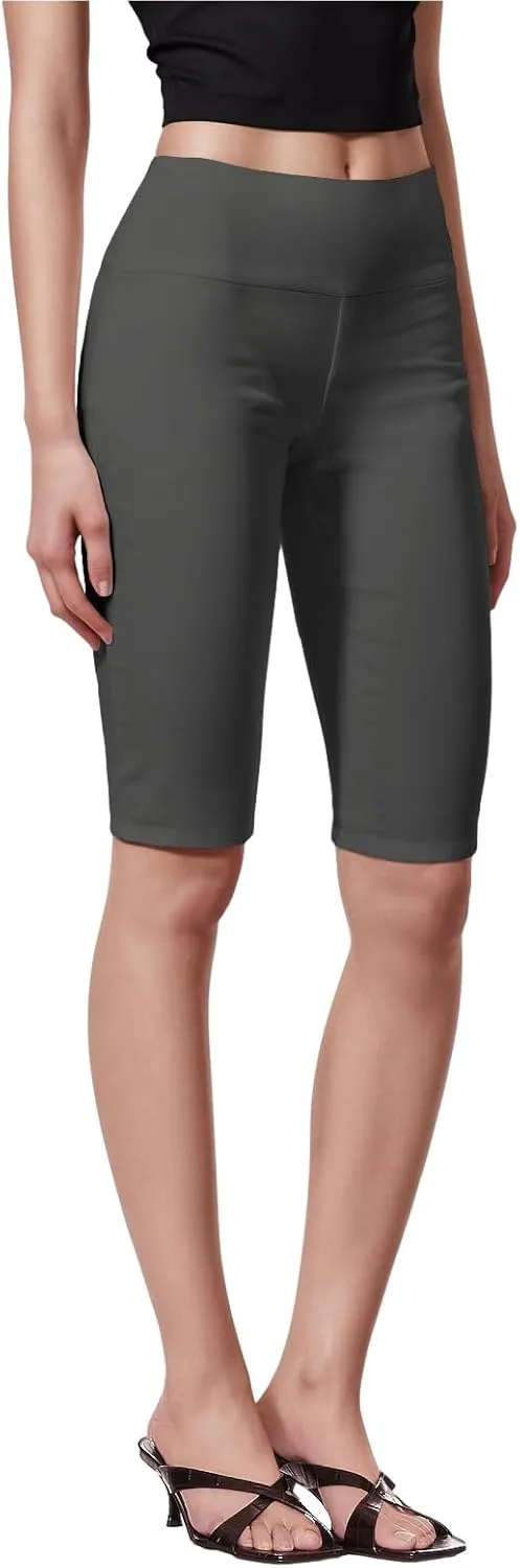 Hybrid & Company Womens Super Stretch Causal Pull On Millennium Twill Bermuda Shorts