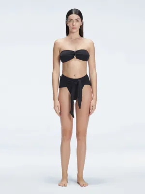Ilana Shiny Black Bikini Top