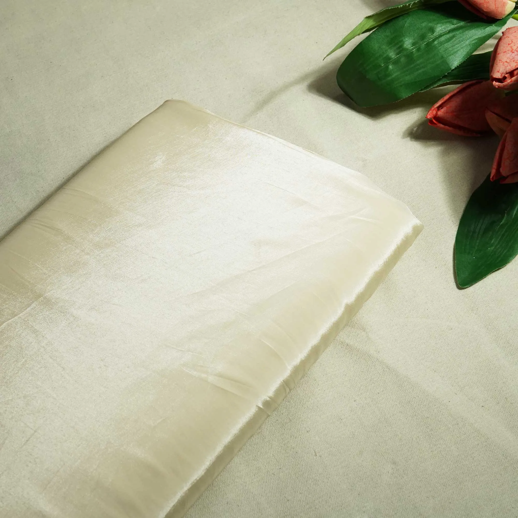 Ivory Solid Natural Crepe Fabric GT-24473